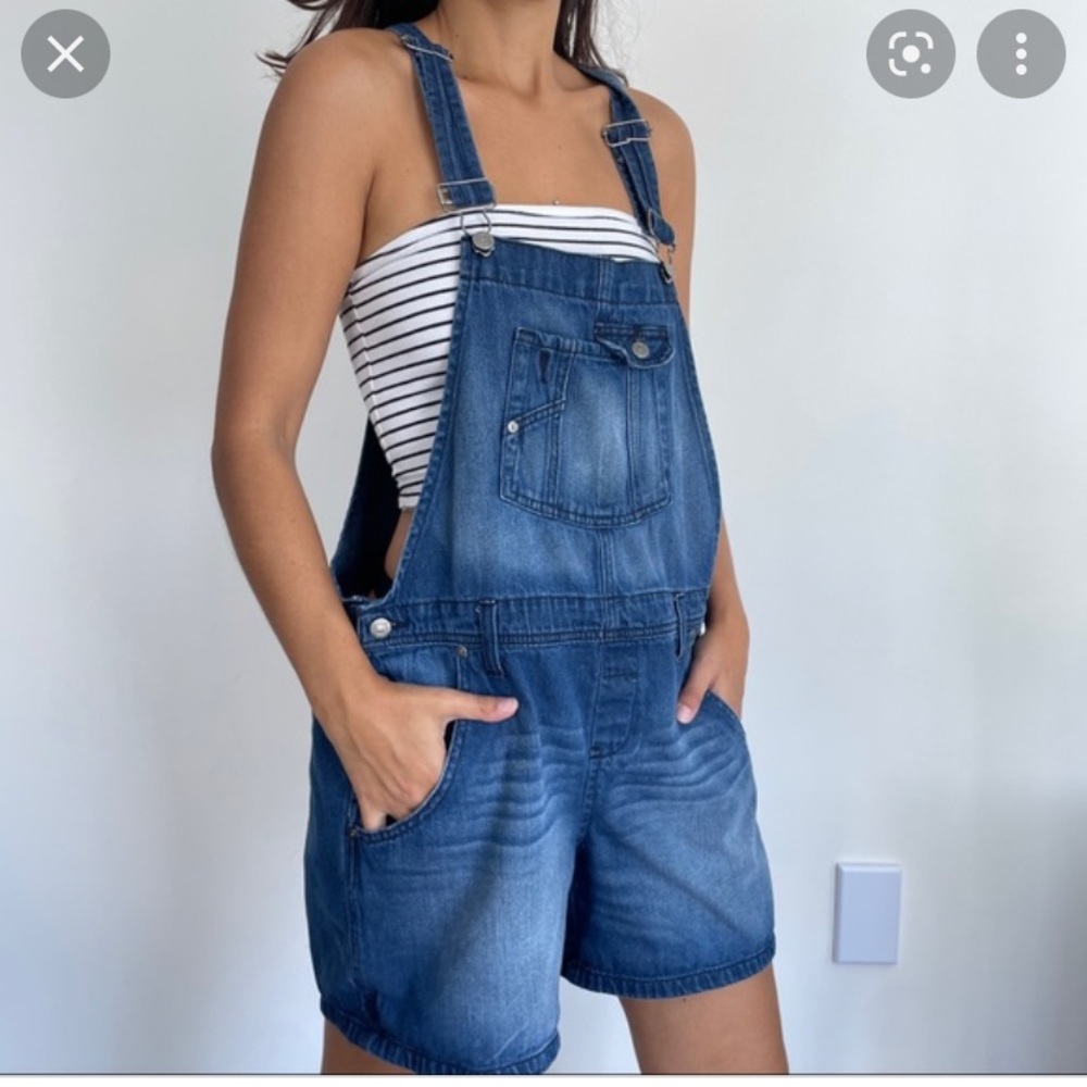 L.e.i. Denim Bib Shorts Overall Size